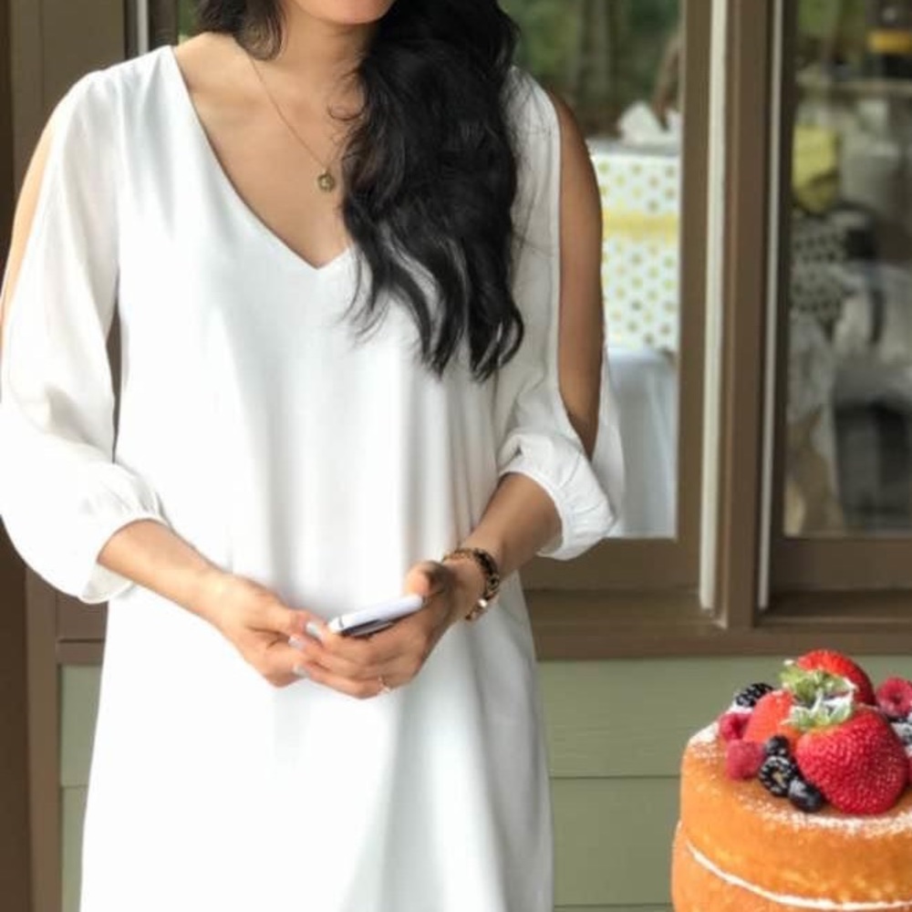 Lulus white cold shoulder dress